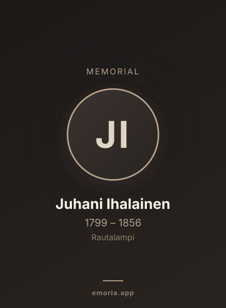 Memorial portrait of Juhani Ihalainen