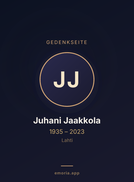 Gedenkportrait von Juhani Jaakkola