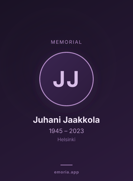 Memorial portrait of Juhani Jaakkola
