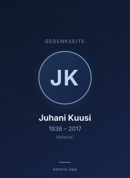 Gedenkportrait von Juhani Kuusi