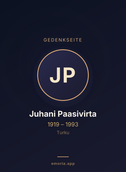 Gedenkportrait von Juhani Paasivirta