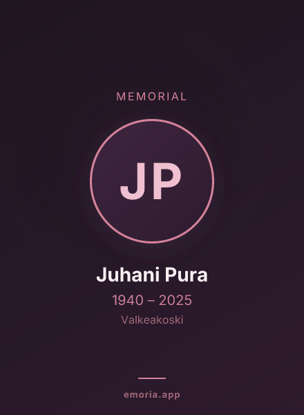 Memorial portrait of Juhani Pura