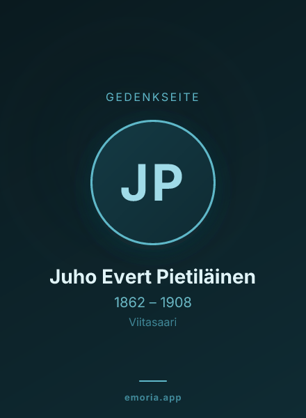 Gedenkportrait von Juho Evert Pietiläinen