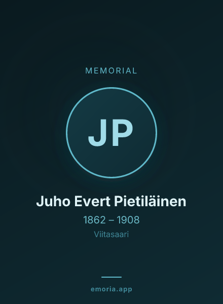 Memorial portrait of Juho Evert Pietiläinen