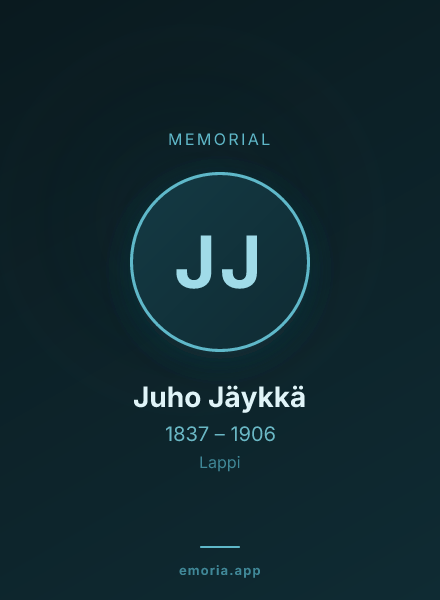 Memorial portrait of Juho Jäykkä