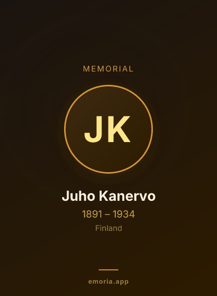 Memorial portrait of Juho Kanervo