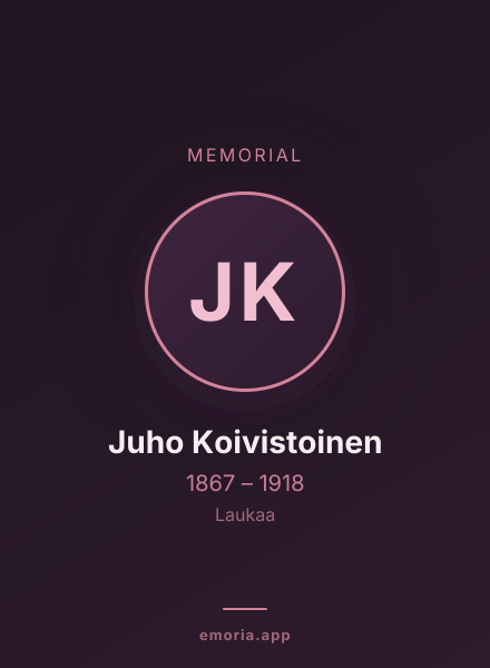 Memorial portrait of Juho Koivistoinen