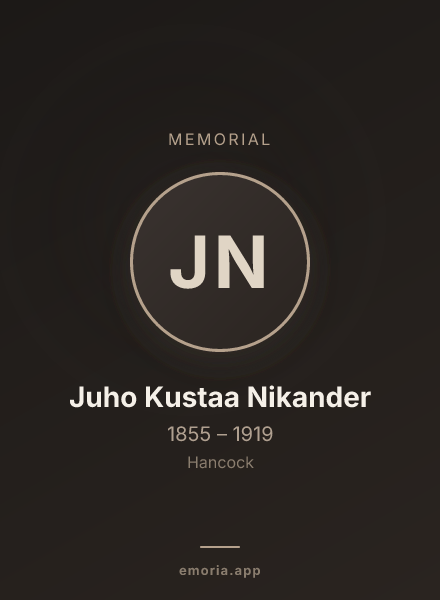 Memorial portrait of Juho Kustaa Nikander