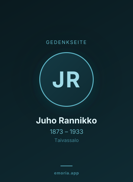 Gedenkportrait von Juho Rannikko