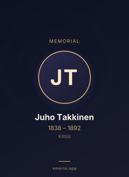 Memorial portrait of Juho Takkinen