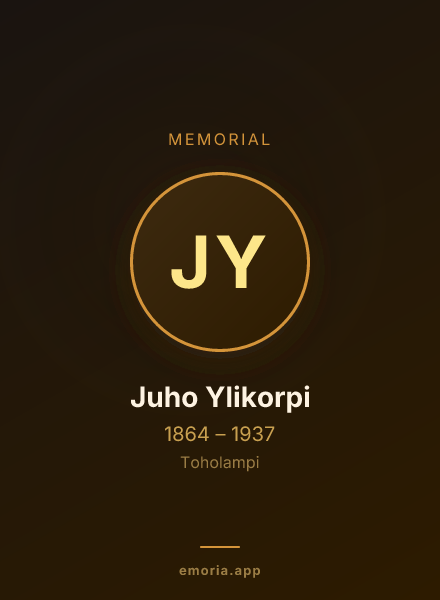 Memorial portrait of Juho Ylikorpi