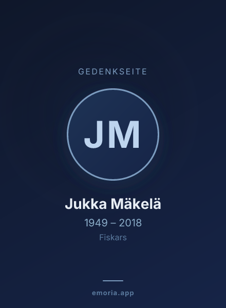 Gedenkportrait von Jukka Mäkelä