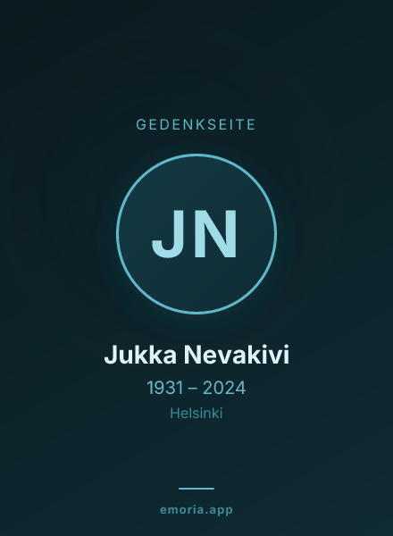 Gedenkportrait von Jukka Nevakivi