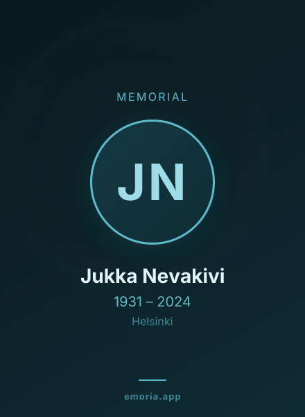 Memorial portrait of Jukka Nevakivi