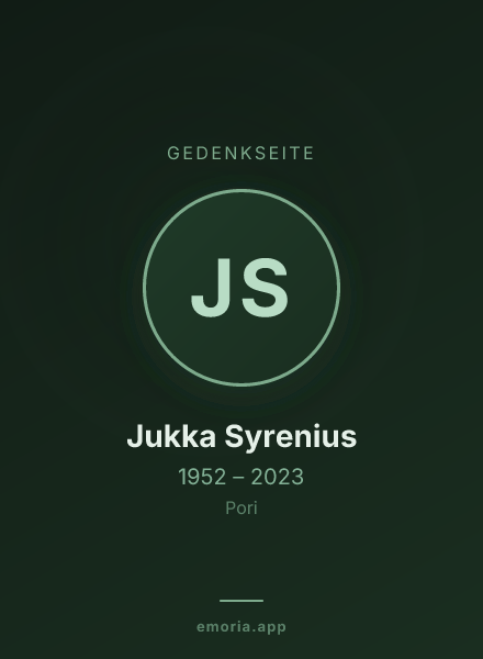 Gedenkportrait von Jukka Syrenius
