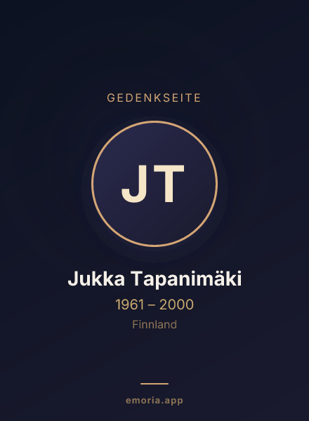 Gedenkportrait von Jukka Tapanimäki