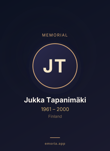 Memorial portrait of Jukka Tapanimäki