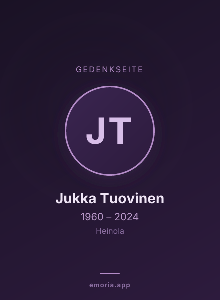 Gedenkportrait von Jukka Tuovinen