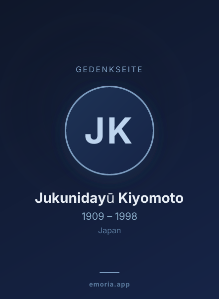 Gedenkportrait von Jukunidayū Kiyomoto
