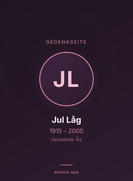 Gedenkportrait von Jul Låg