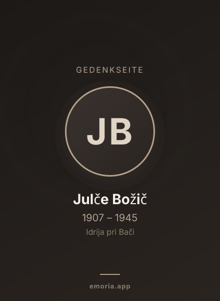 Gedenkportrait von Julče Božič