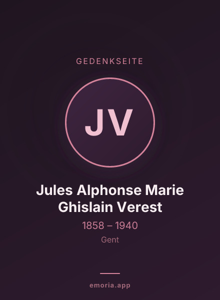 Gedenkportrait von Jules Alphonse Marie Ghislain Verest