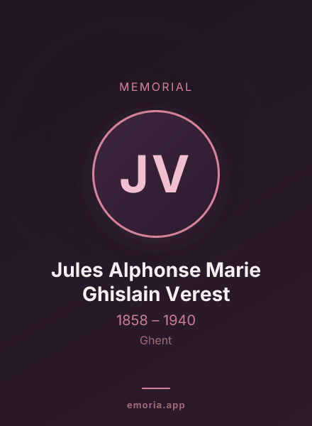 Memorial portrait of Jules Alphonse Marie Ghislain Verest