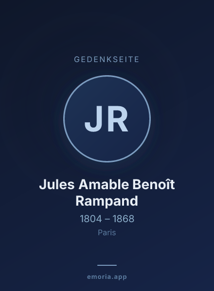 Gedenkportrait von Jules Amable Benoît Rampand