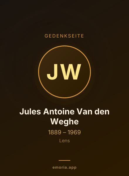 Gedenkportrait von Jules Antoine Van den Weghe