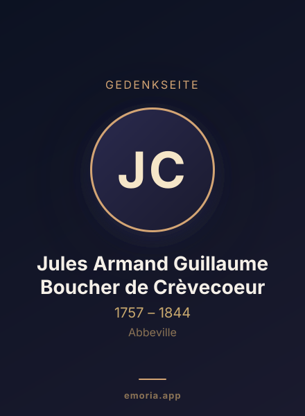 Gedenkportrait von Jules Armand Guillaume Boucher de Crèvecoeur