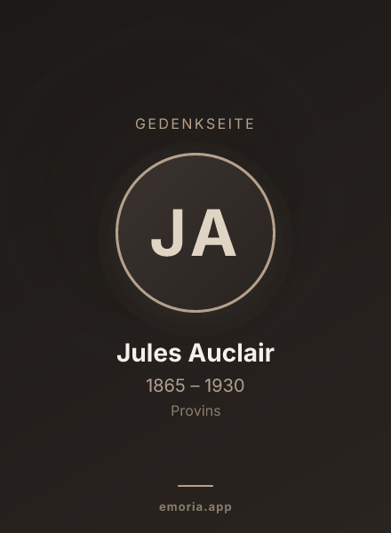 Gedenkportrait von Jules Auclair