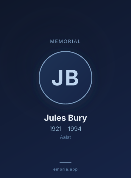 Memorial portrait of Jules Bury