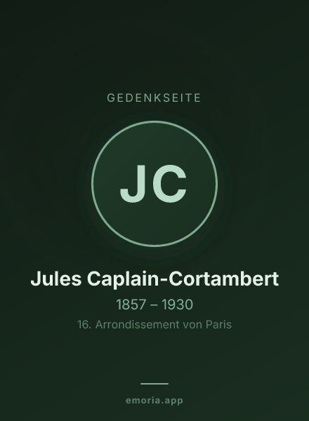 Gedenkportrait von Jules Caplain-Cortambert