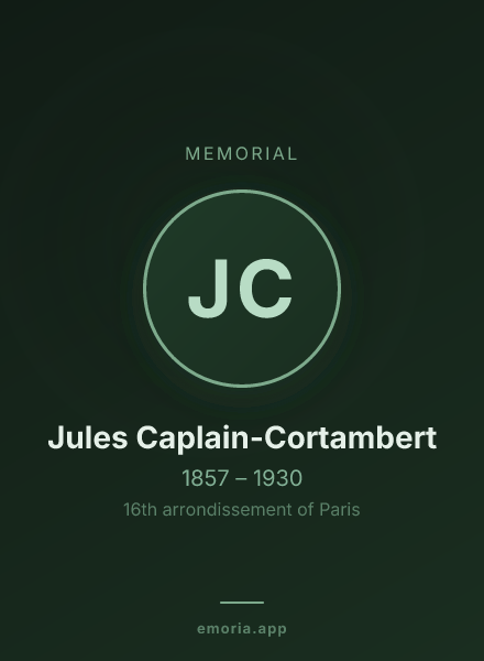 Memorial portrait of Jules Caplain-Cortambert