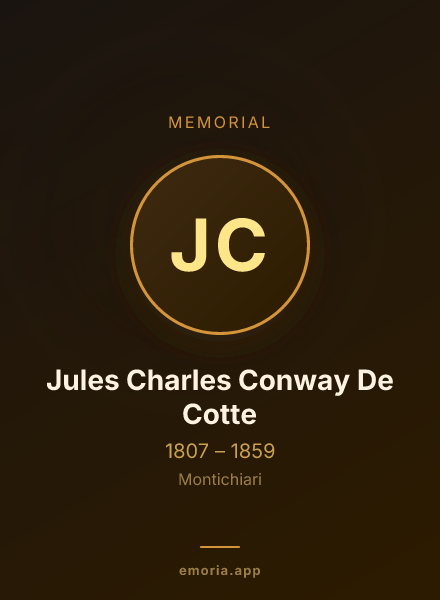 Memorial portrait of Jules Charles Conway De Cotte