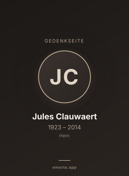 Gedenkportrait von Jules Clauwaert