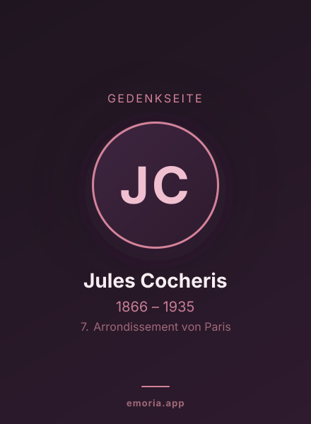 Gedenkportrait von Jules Cocheris