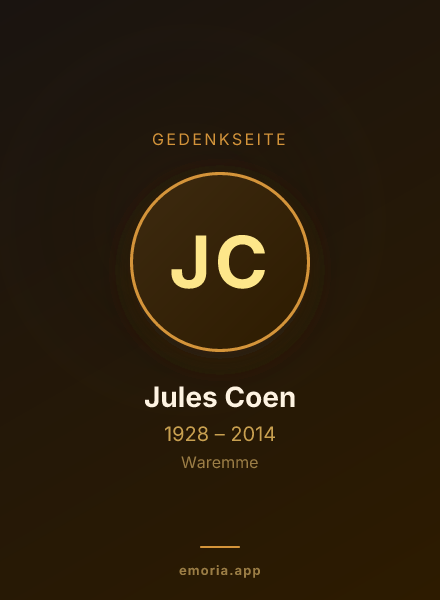 Gedenkportrait von Jules Coen