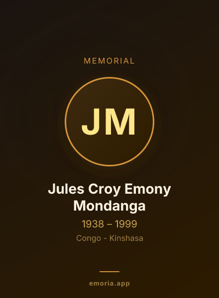 Memorial portrait of Jules Croy Emony Mondanga