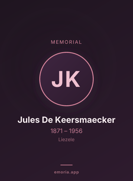 Memorial portrait of Jules De Keersmaecker