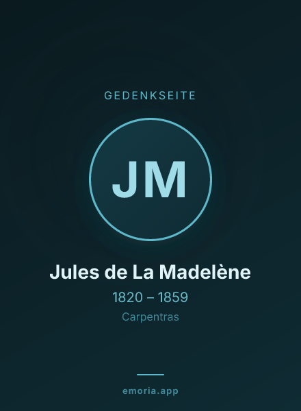 Gedenkportrait von Jules de La Madelène