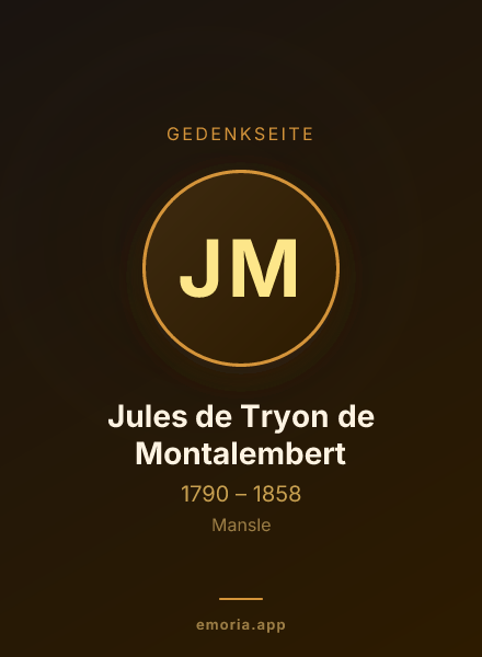 Gedenkportrait von Jules de Tryon de Montalembert