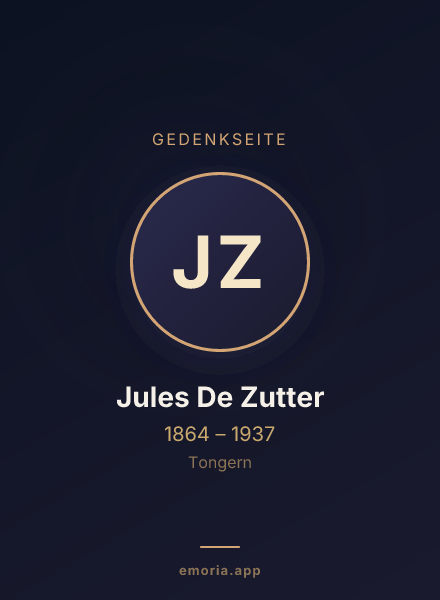 Gedenkportrait von Jules De Zutter