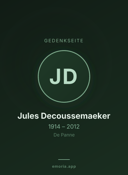 Gedenkportrait von Jules Decoussemaeker
