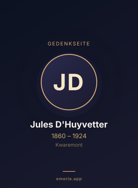 Gedenkportrait von Jules D'Huyvetter