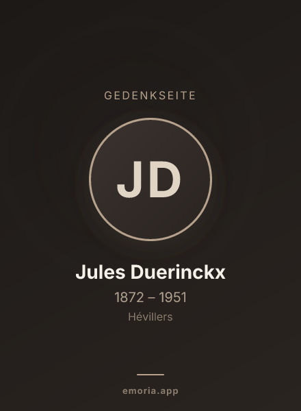 Gedenkportrait von Jules Duerinckx