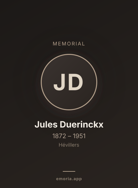 Memorial portrait of Jules Duerinckx