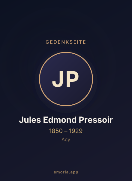 Gedenkportrait von Jules Edmond Pressoir