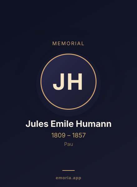 Memorial portrait of Jules Emile Humann