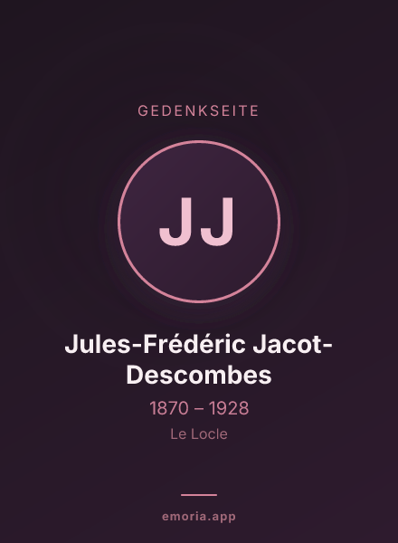 Gedenkportrait von Jules-Frédéric Jacot-Descombes